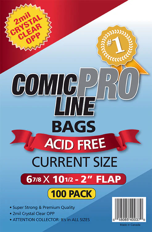 Current Size Comic Bags - 6 7/8" x 10 1/2 with a 2" Flap