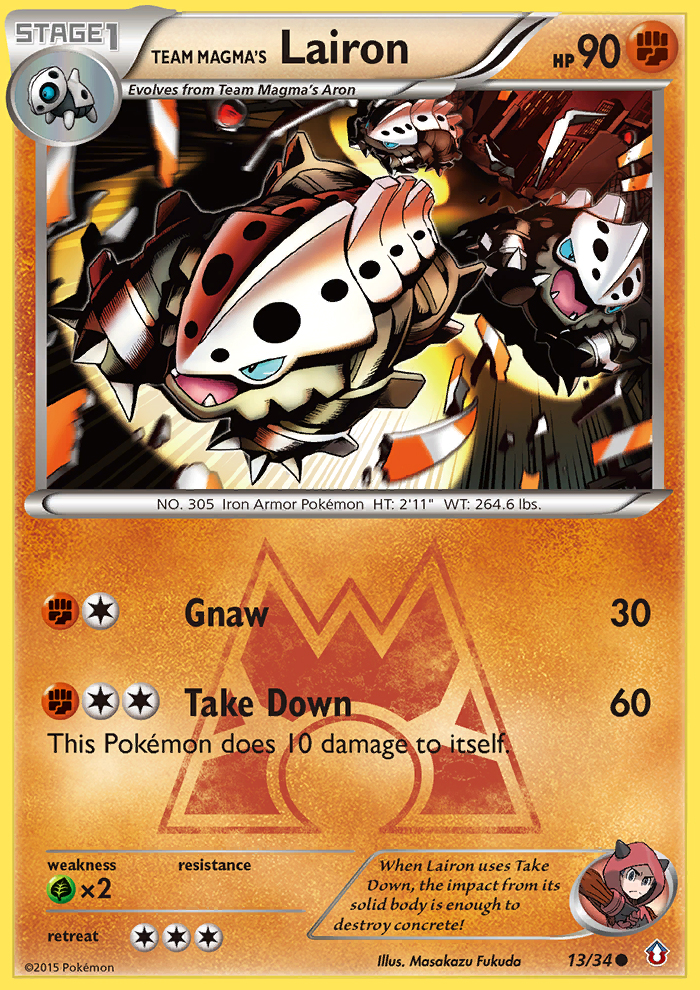 Team Magma's Lairon (13/34) [XY: Double Crisis]